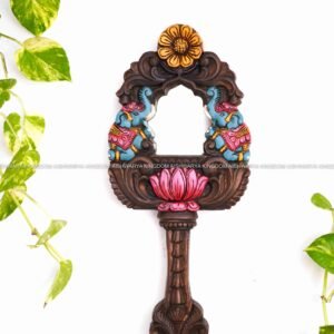 DOUBLE ELEPHANT WITH FLOWER HAND MIRROR