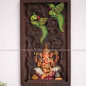 DOUBLE PARROT GANESA PANEL WITH BEEDING
