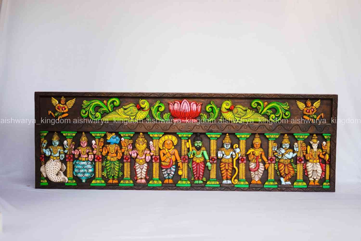 DASAVATHARAM LOTUS WITH PARROT BEEDING PANEL