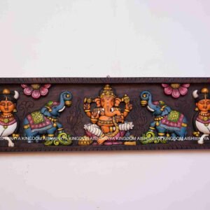 DOUBLE ELEPHANT VINAYAGAR WITH KAMADENU PANEL