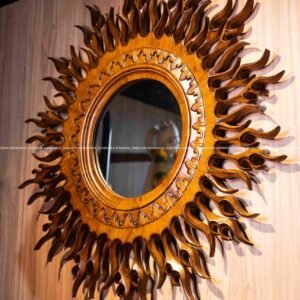 SUN FRAME MIRROR TEAK WOOD