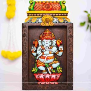 DANCING GANESHA WITH GOPURAM FRAME